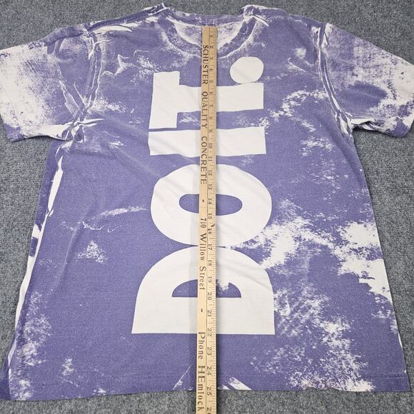 Y2K Nike Just Do It Tshirt Large Big Print Purple Marble Tie Dye Retro Athletic - Picture 6 of 6